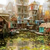 Animated Fishing Village 5D Diamond Painting