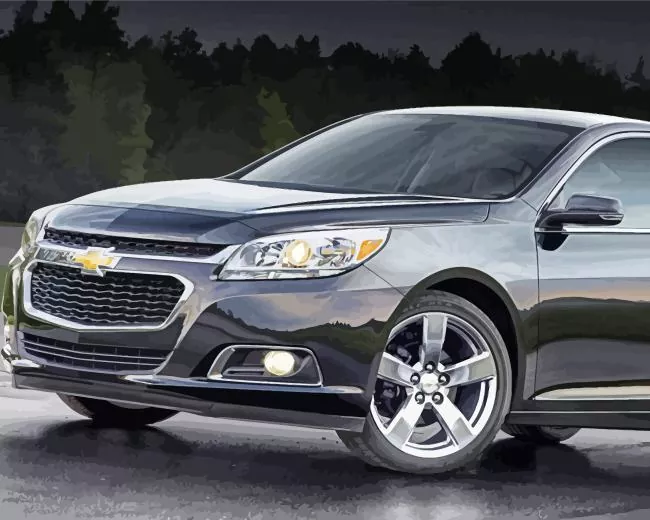 black chevrolet malibu Diamond By Numbers Black Chevrolet Malibu 5D Diamond Painting