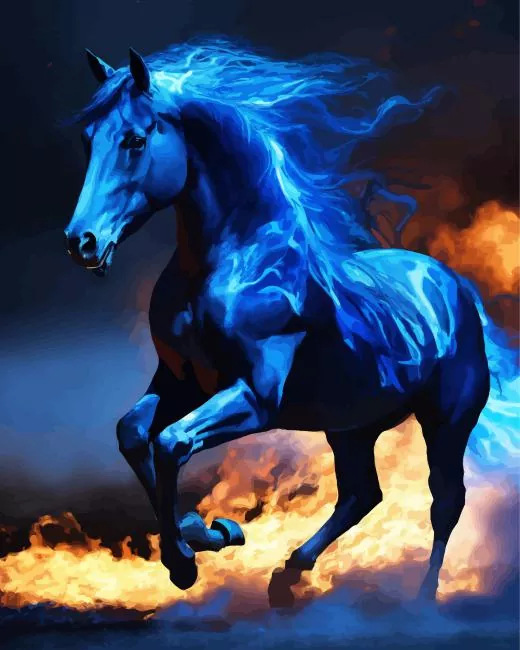 blue horse Diamond Paintings Blue Horse 5D Diamond Painting