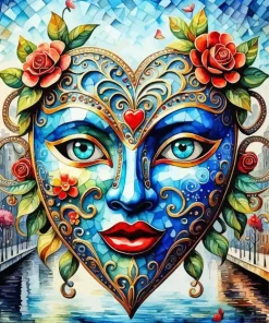 Blue Mask 5D Diamond Painting