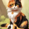 Calico Cat Long Hair 5D Diamond Painting