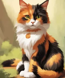 Calico Cat Long Hair 5D Diamond Painting
