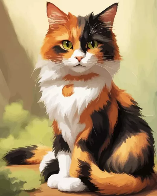 calico cat long hair Diamond Paintings Calico Cat Long Hair 5D Diamond Painting