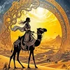 Camel And Girl Silhouette 5D Diamond Painting