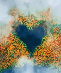Canada Heart Lake 5D Diamond Painting