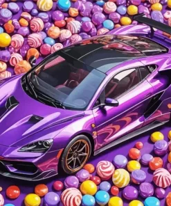 Candy Purple Car 5D Diamond Painting