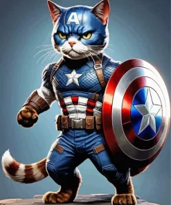 Captain America Cat 5D Diamond Painting