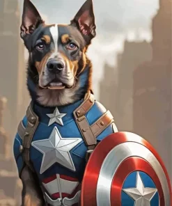 Captain America Dog 5D Diamond Painting