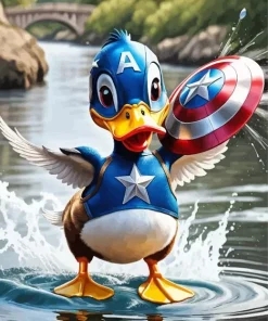 Captain America Duck 5D Diamond Painting