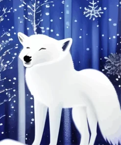 Cartoon Arctic Fox 5D Diamond Painting