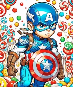 Cartoon Captain America 5D Diamond Painting