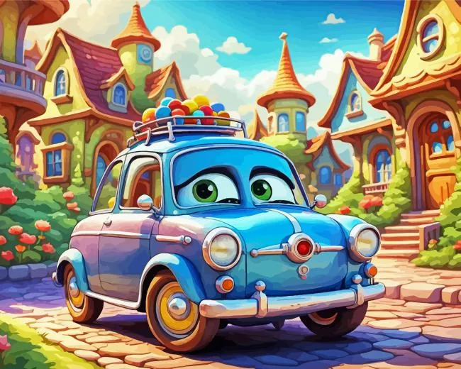 cartoon car Diamond by Numbers Cartoon Car 5D Diamond Painting