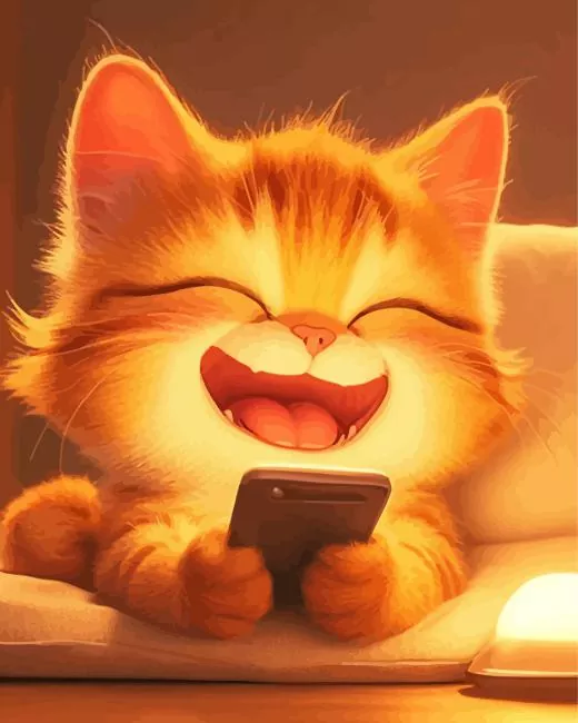 cartoon cat smiling Diamond Paintings Cartoon Cat Smiling 5D Diamond Painting