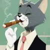 Cartoon Cat Smoking 5D Diamond Painting