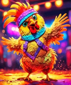 Cartoon Chicken Dancing 5D Diamond Painting