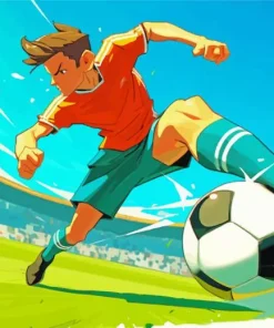 Cartoon Footballer Boy 5D Diamond Painting