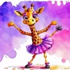 Cartoon Giraffe Dancing 5D Diamond Painting