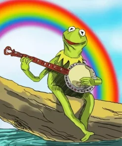 Cartoon Kermit Playing Banjo 5D Diamond Painting
