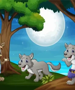 Cartoon Wolves 5D Diamond Painting