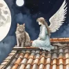 Cat And Angel 5D Diamond Painting