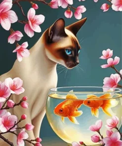 Cat And Fish Bowl 5D Diamond Painting