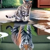 Cat And Tiger Reflection 5D Diamond Painting