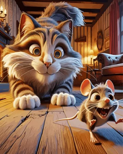 cat catches a mouse Diamond Paintings Cat Catches A Mouse 5D Diamond Painting