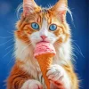 Cat Eating Ice Cream 5D Diamond Painting
