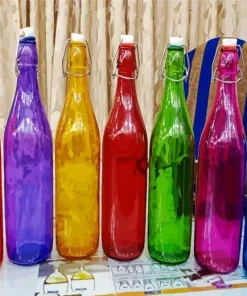 Colored Glass Bottles 5D Diamond Painting