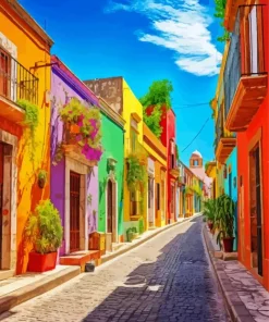 Colorful Mexican Houses 5D Diamond Painting
