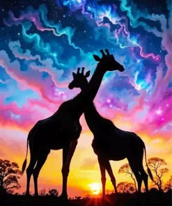 Cool Giraffe Silhouette Art 5D Diamond Painting