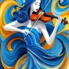 Cool Girl With Violin 5D Diamond Painting
