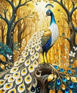 Cool Gold Peacock Art 5D Diamond Painting