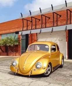 Cool Gold Volkswagen Beetle Art 5D Diamond Painting