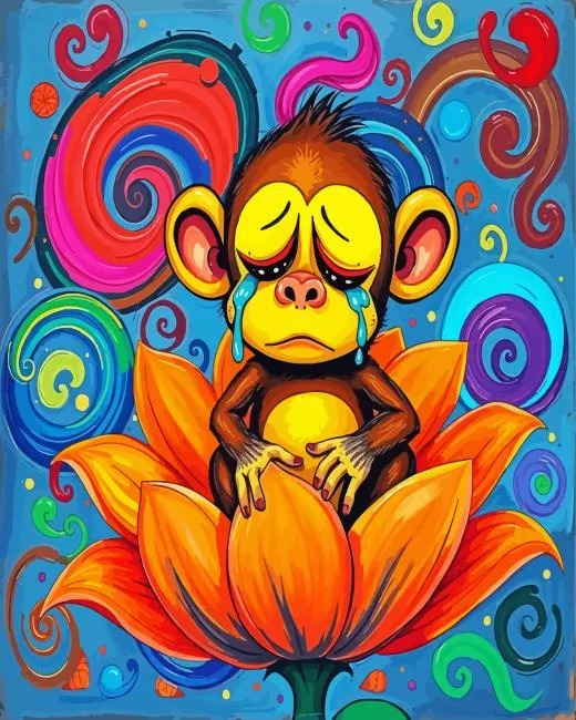 crying sad monkey Diamond Dotz Crying Sad Monkey 5D Diamond Painting
