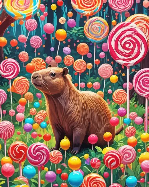 cute capybara Diamond Paintings Cute Capybara 5D Diamond Painting