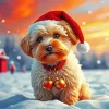 Cute Santa Hat Dog 5D Diamond Painting
