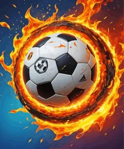 Fire Soccer Ball 5D Diamond Painting