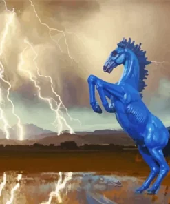 Giant Blue Horse 5D Diamond Painting