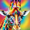 Giraffe Rainbow 5D Diamond Painting