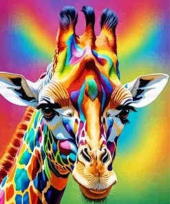 Giraffe Rainbow 5D Diamond Painting