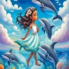 Girl And Dolphin Art 5D Diamond Painting