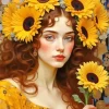 Girl Holding A Sunflower 5D Diamond Painting