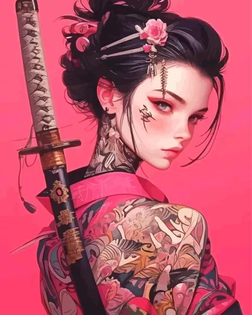 girl holding a sword Diamond Paintings Girl Holding A Sword 5D Diamond Painting