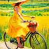 Girl In Yellow Dress 5D Diamond Painting