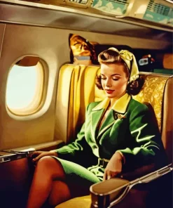 Girl On Plane 5D Diamond Painting
