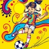 Girl Playing Soccer Art 5D Diamond Painting