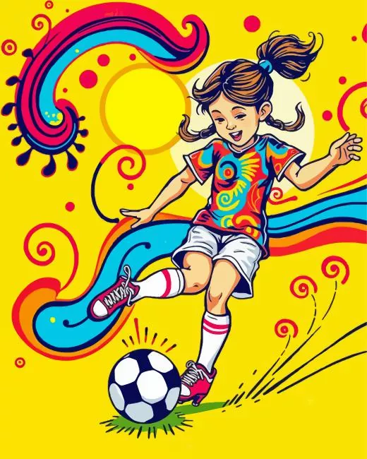 girl playing soccer art Diamond Paintings Girl Playing Soccer Art 5D Diamond Painting