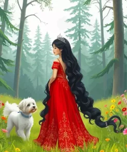 Girl With A Dog 5D Diamond Painting