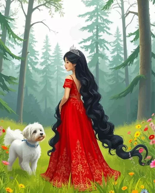 girl with a dog Diamond Paintings Girl With A Dog 5D Diamond Painting